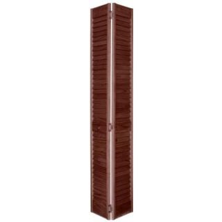 Home Fashion Technologies 2 in. Louver/Louver MinWax Red Mahogany Solid Wood Interior Bifold Closet Door 1202480225