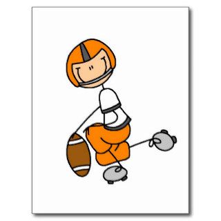 Orange Stick Figure Football Tshirts and Gifts Post Cards