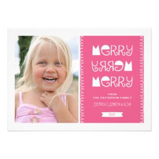 Merry Merry Merry Christmas Greeting Photo Card