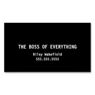 The Boss of Everything Funny Black Business Card