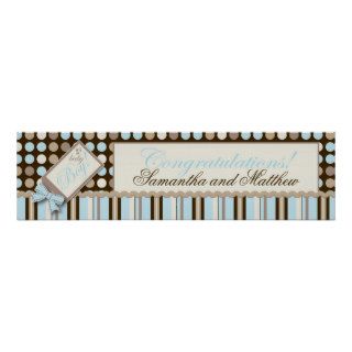 Polka Dots and Stripes Baby Shower Banner Boy Print