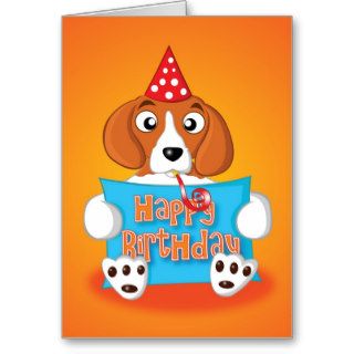 beagle   sign   happy birthday card