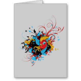 Bluebird Swirls and Flowers Tattoo Art Cards