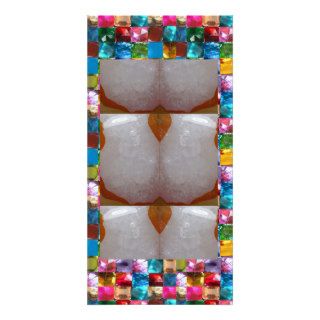 Amazing Grace BORDER FRAME GEM PEARL crystals Personalized Photo Card