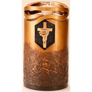 Star Legacy's Infinity Bronze Finish Large/ Adult Urn with Rose Cross Star Legacy Funeral Network Urns
