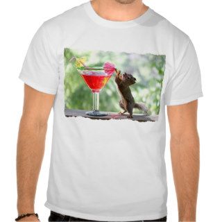 Squirrel Drinking Cocktail Tshirts