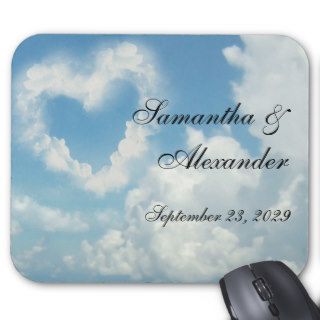 Heart in the Clouds, Blue Sky Romantic Love Mousepads