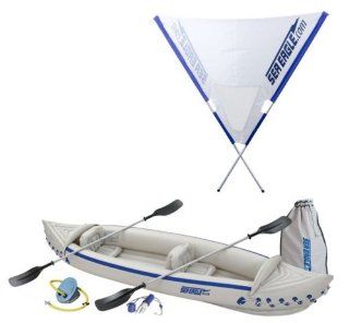 NEW Sea Eagle SE370 Kayak Deluxe 3 Person Inflatable Sport Kayaks Boat with Sail  Sports & Outdoors