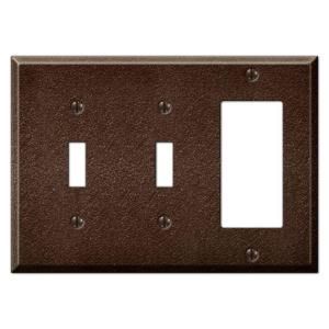 Creative Accents Textured 3 Gang GFCI Combination Wall Plate   Antique Copper 9TAC129