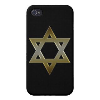 Gold Black Star of David  Case For iPhone 4