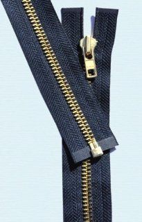 36" Jacket Zipper YKK #7 Brass ~ Separating ~ YKK Color 560 Navy (1 Zipper)