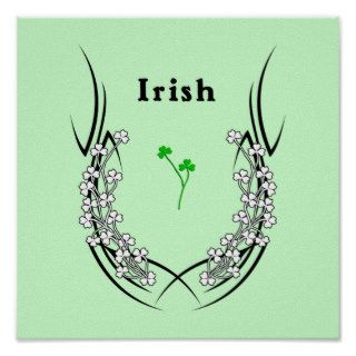 Irish Shamrock Tattoo Poster