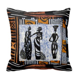 Contemporary African Style Design Throw Pillows