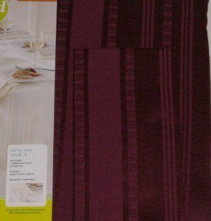 Food Network Burgundy Tablecloth & Napkin Set Fabric Table Cloth 60x84 Obl   Tablecloths Oval With Napkins Sets