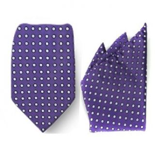 W 562   Lavender   Silver   Mens Dot Tie & Hanky set at  Mens Clothing store