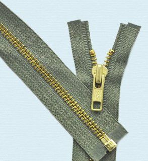 23" Medium Weight Jacket Zipper YKK #5 Brass ~ Separating ~ 562 Sage Green (1 Zipper/pack)