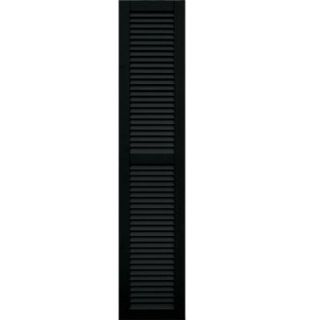 Winworks Wood Composite 15 in. x 72 in. Louvered Shutters Pair #653 Charleston Green 41572653