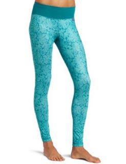Bula Women's Missy Base Layer Pant (Aqua Blury Flower, X Small)  Skiing Pants  Sports & Outdoors