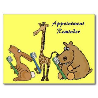 AD  Animals with Toothbrushes Dentist Postcards