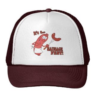 Its a Sausage Fest Funny Sausage Cooking Cartoon Trucker Hats