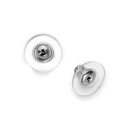 Beadaholique Silvertone Bullet Clutch Pad Earring Backs (Set of 50) Beadaholique Jewelry Findings