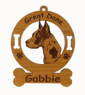 3291 Great Dane Harlequin Head Ornament Personalized with Your Dog's Name  Decorative Hanging Ornaments  