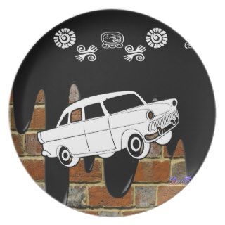 CLASSIC CAR BRICK  BACKGROUND PRODUCTS PARTY PLATES
