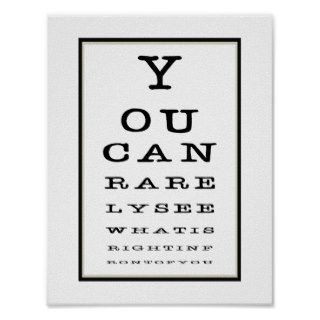 Funny Eye Test Chart Black White Poster Prints