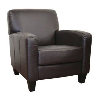 Baxton Studio Stacie Leather Modern Club Chair, Brown A 150 206 CHAIR   Armchairs
