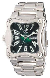 Reactor Flux Stainless Steel Bracelet with Dark Green Face Dive Watch Sports & Outdoors