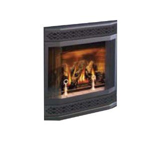 Napoleon GD70 Gas Fireplace Bay Front Kit with Pull Screen and Brick Front  