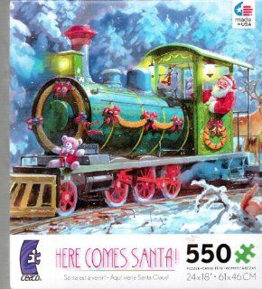 HERE COMES SANTA 550 Piece Puzzle Toys & Games