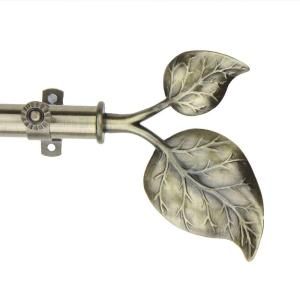 Rod Desyne 120   170 in. Antique Brass Telescoping Curtain Rod Kit with Ivy Finial 4833 994