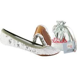 Women's Sequin Foldup Shoes Silver Sequin Slip ons