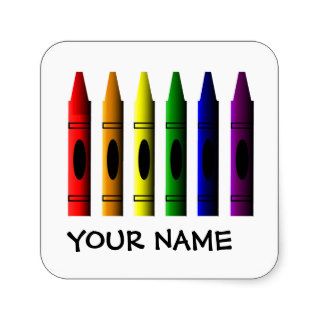 Crayons Name Template Sticker
