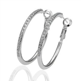 Swarovski Elements Crystal Hoop Earring 18K gold plated earrings, Fashion jewelry, nickel free, plating platinum, Rhinestone, EGS019 S Jewelry