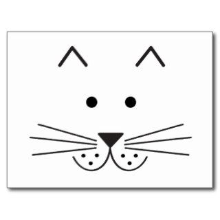 Stylized Abstract Cat Face Illustration Design Postcard