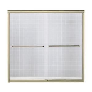 Sterling Plumbing Finesse 59 5/8 in. x 55 3/4 in. Frameless Bypass Tub/Shower Door in Polished Brass 5425 59PB G05