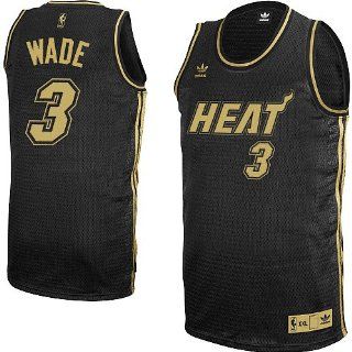 Dewayne Wade Miami Heat #3 Adidas NBA Swingman Black Gold Jersey XX Large  Sports Related Merchandise  Sports & Outdoors