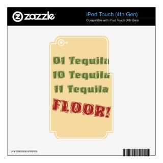 Funny Geek Nerdy Binary Tequila Drinking Spoof iPod Touch 4G Skin