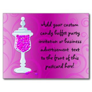 Hot Pink Fuchsia Candy Buffet Postcard