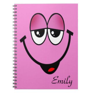 Funny Face Pink Personalized Spiral Notebook