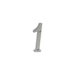 Schlage 4 in. Satin Nickel Classic House Number 1 SC2 3016 619