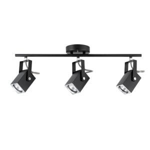 Globe Electric Quadra Collection 3 Lamp Black and Chrome Track Lighting Fixture 58310