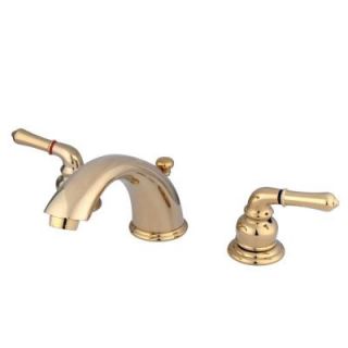Kingston Brass 8 in. Widespread 2 Handle Mid Arc Bathroom Faucet in Polished Brass HKB962