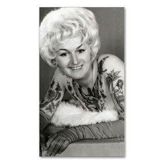'60s Tattooed Lady Business Card Template