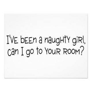 Ive Been A Naughty Girl Can I Go To Your Room Custom Invites
