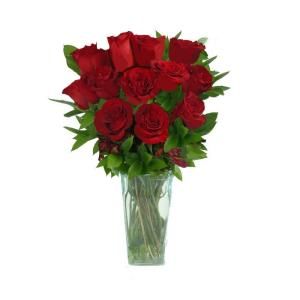 The Ultimate Bouquet Red Rose Bouquet Gorgeous Fresh Cut Bouquet in a Clear Vase (12 Stem), Includes Overnight Shipping RRB309