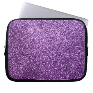 Faux Purple Glitter Laptop Computer Sleeves