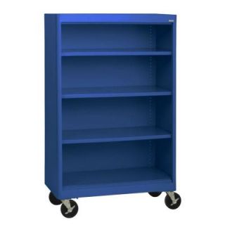 Sandusky Radius Edge Blue 4 Shelf Steel Mobile Bookcase BM3R361852 06